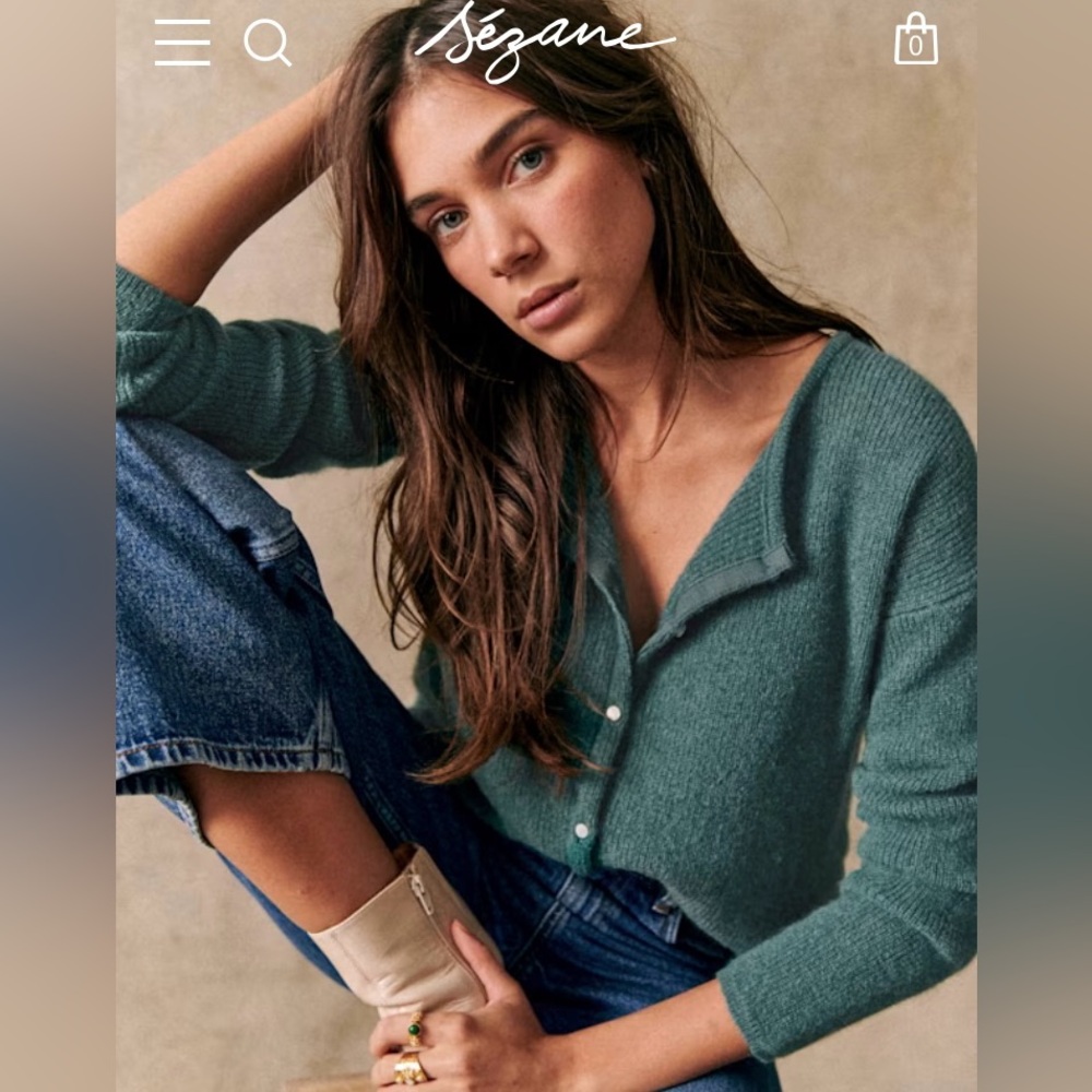 Sezane Gaspard Cardigan Sage NWT - Size S